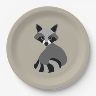 Assiettes En Carton Illustration graphique Raccoon