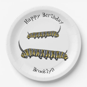 Assiettes En Carton Illustration Monarch caterpillar