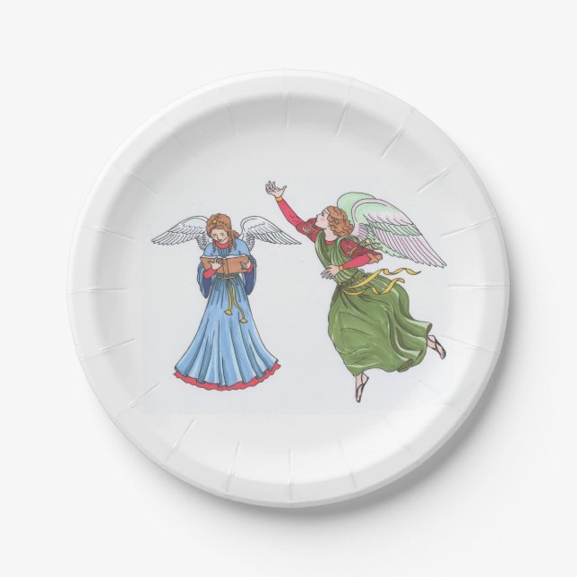 Assiettes En Carton Illustration of Angels (Devant)