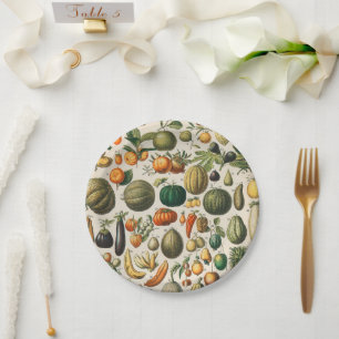 Assiettes En Carton Illustration scientifique végétale des fruits