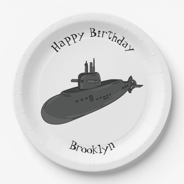 Assiettes En Carton Illustration sous-marine (Devant)
