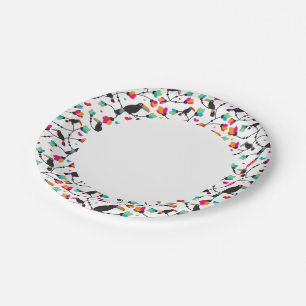 Assiettes En Carton illustration tropicale de l'oiseau toucan mignon