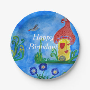 Assiettes En Carton Illustration Whimsical pour enfant Plaques de papi