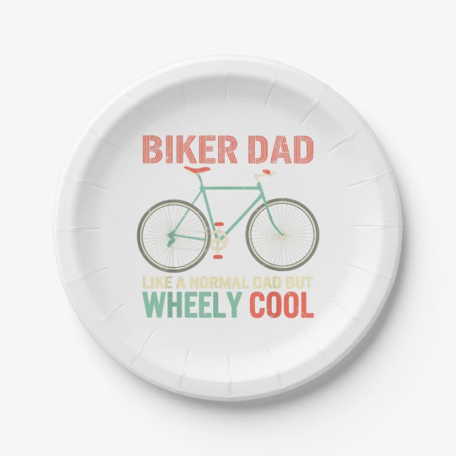 Assiettes En Carton I'm Biker Papa Fathers Day Wheely Cooler bicycle B (Devant)