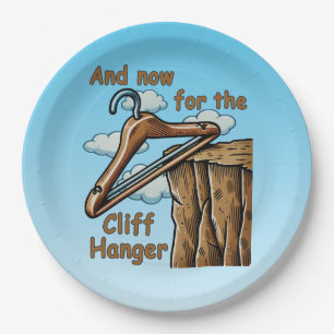 Assiettes En Carton Image amusante de Cliff Hanger avec jeu de mot