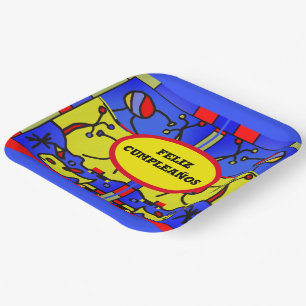 Assiettes En Carton Image avec art moderne poisson, personnalisation P
