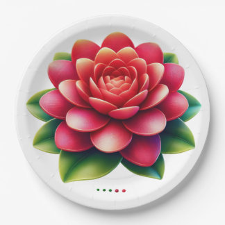 Assiettes En Carton Image de fleur rose