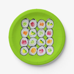 Assiettes En Carton Image de sushi mignon