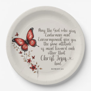 Assiettes En Carton Image du verset biblique Romains 15:5