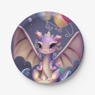 Assiettes En Carton Imaginaire Cute Kawaii bébé dragon