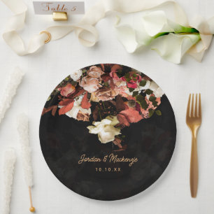 Assiettes En Carton "Imaginaire floral d'automne"