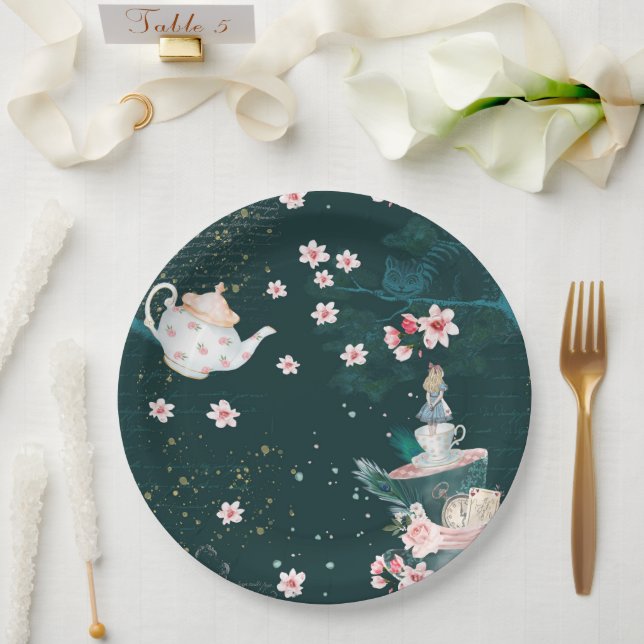Assiettes En Carton Imaginaire Magique Alice Au Pays Des Merveilles (Mariage)
