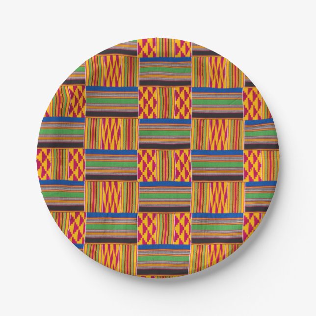 Assiettes En Carton Impression africaine (Devant)
