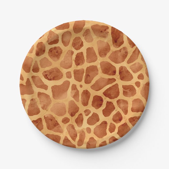 Assiettes En Carton Impression de girafe aquarelle (Devant)