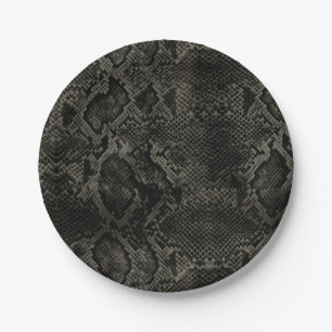 Assiettes En Carton Impression de serpent noir