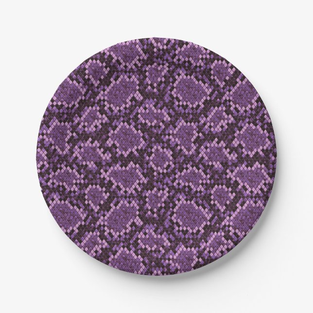 Assiettes En Carton Impression de serpent violet (Devant)