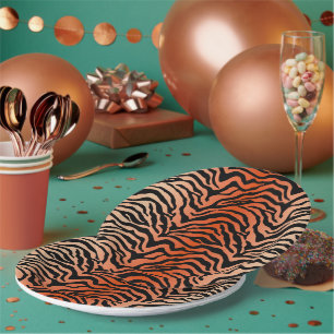 Assiettes En Carton Impression de tigre de la jungle