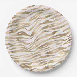 Assiettes En Carton Impression Gold Zebra