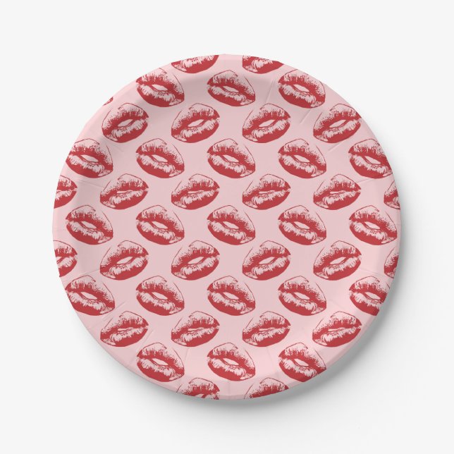Assiettes En Carton Impression Kiss (Devant)