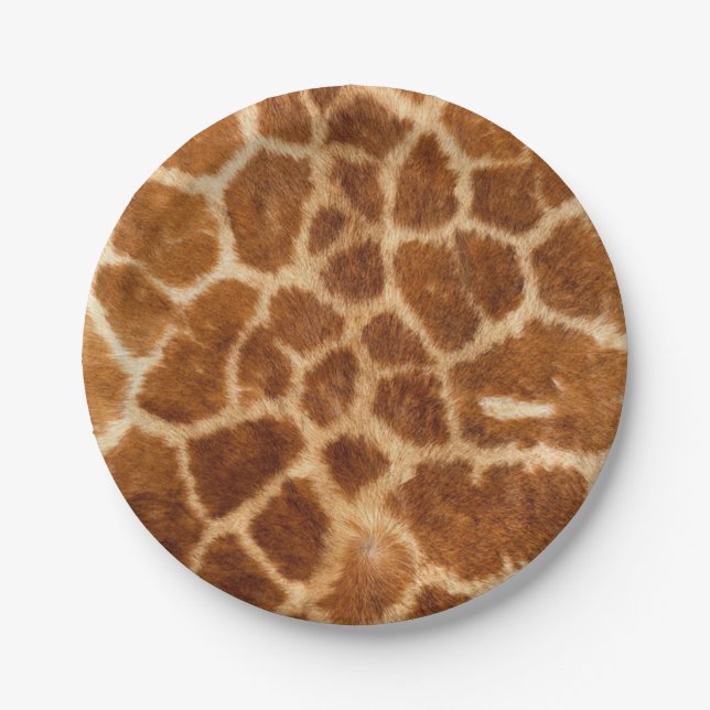 Assiettes En Carton imprimé de girafe rustique safari de mode (Devant)