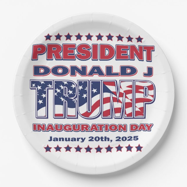 Assiettes En Carton Inauguration du président Trump (Devant)