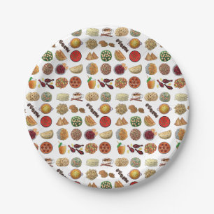 Assiettes En Carton Indian Foods Plats Cuisine indienne Illustration