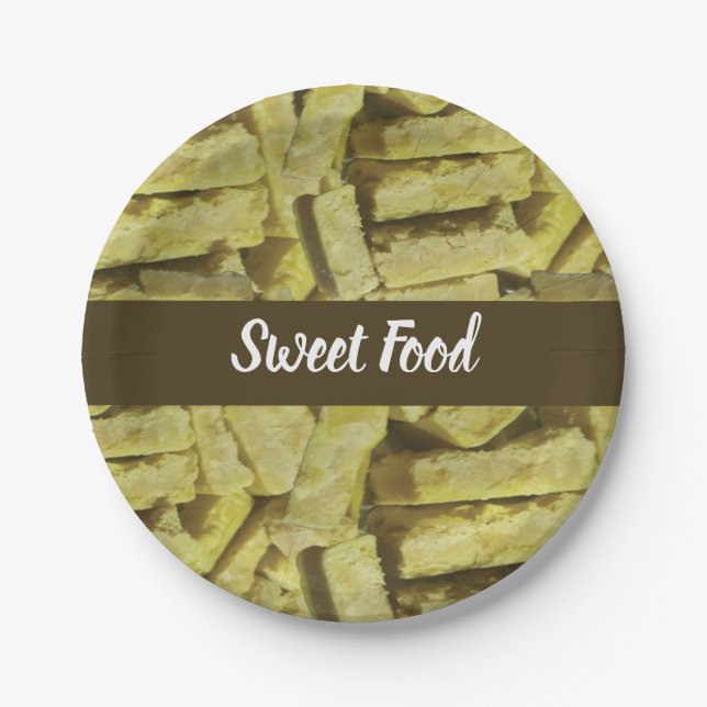Assiettes En Carton Indian Sweet Mysore Pak Sweet Food (Devant)