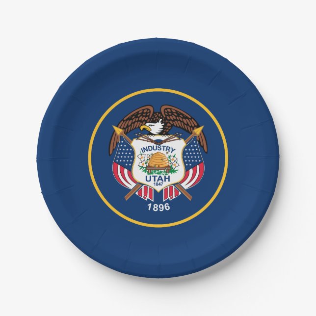 Assiettes En Carton Indicateur de l'État de l'Utah (Devant)