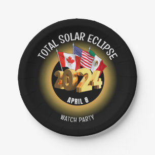 Assiettes En Carton Indicateurs d'ECLIPSE SOLAIRE 2024 personnalisés