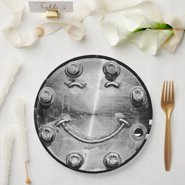Assiettes En Carton INDUSTRIAL SMILEY FACE Paper Plate (Mariage)