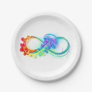 Assiettes En Carton Infinity avec Rainbow Jellyfish