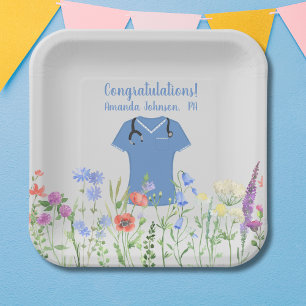 Assiettes En Carton Infirmière personnalisée RN LPN NP Blue Scrubs