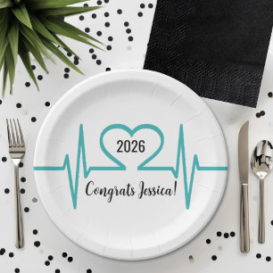 Assiettes En Carton Infirmière Rythme Cardiaque Médical Santé Graduati