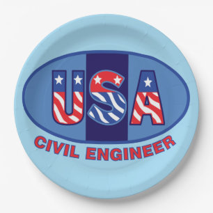 Assiettes En Carton Ingénieur civil patriote