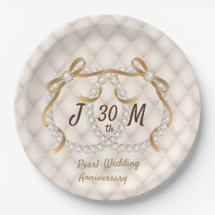 Assiettes En Carton Initiales personnalisées Plaques de papier à ruban