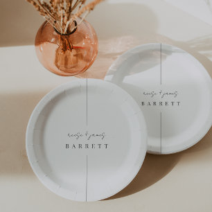 Assiettes En Carton Inline   Mariage personnalisé minimaliste moderne