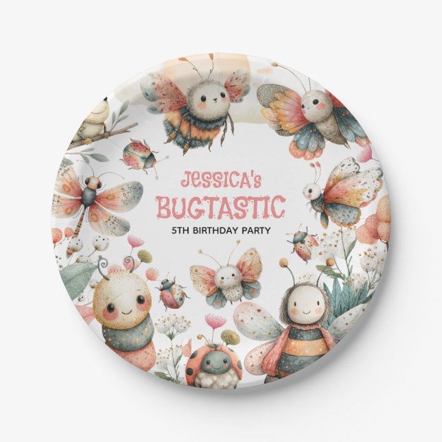 Assiettes En Carton INsectes BUGTASTIQUES BROGUEUSES Fête d'anniversai (Devant)