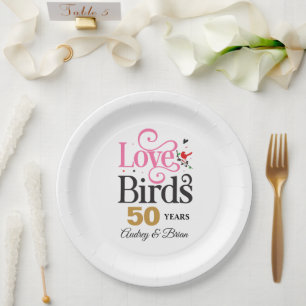 Assiettes En Carton inséparables du 50e anniversaire Personnalisés