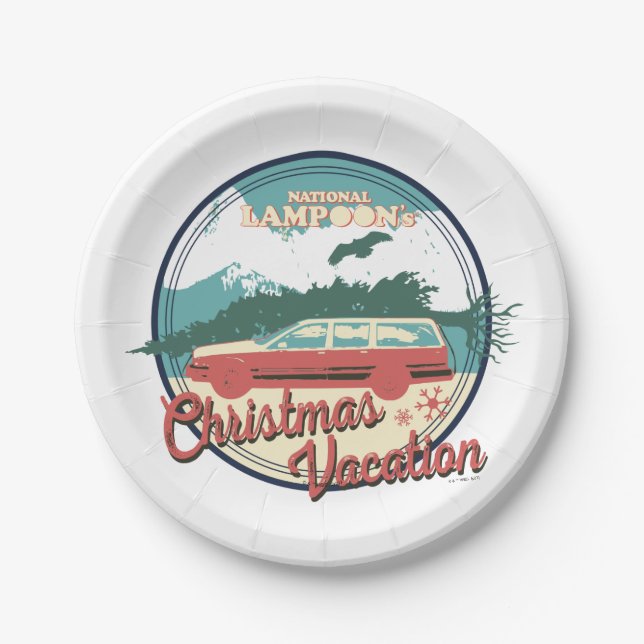 Assiettes En Carton Insigne de vacances de Noël de la Lampe nationale (Devant)