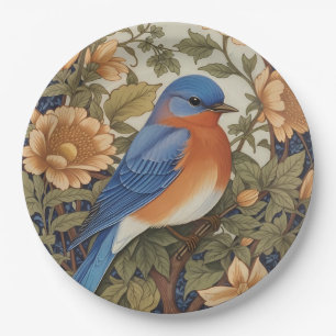 Assiettes En Carton Inspiration de l'élégant oiseau bleu de l'Est Will