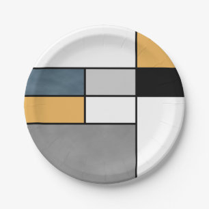 Assiettes En Carton Inspiration mondrienne