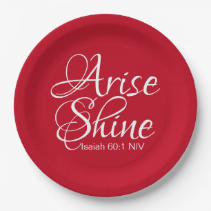 Assiettes En Carton Inspirationnel Lever et Foi brillante Noël Rouge