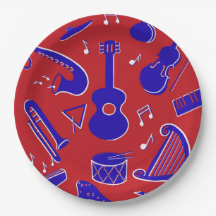 Assiettes En Carton Instruments de musique