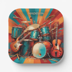 Assiettes En Carton Instruments de musique de nom personnalisé