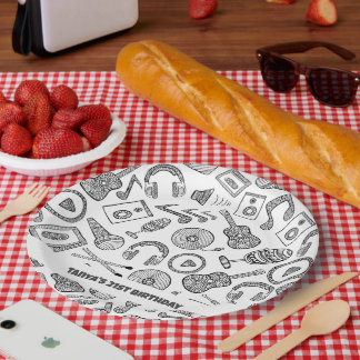 Assiettes En Carton Instruments de musique personnalisés Accessoires d