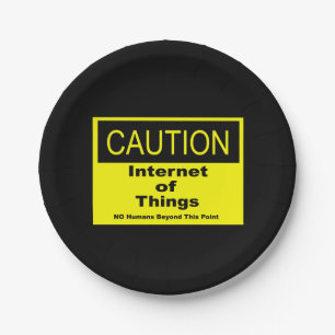 Assiettes En Carton Internet des objets IoT Avertissement Signal d'ave