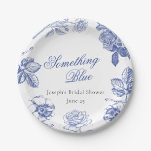 Assiettes En Carton Invitation à une douche nuptiale bleue