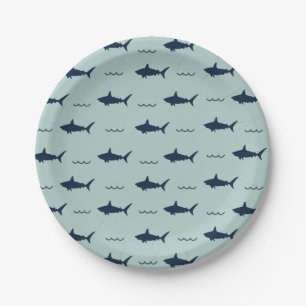 Assiettes En Carton Invitation à une fête d'anniversaire requin