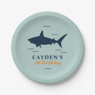 Assiettes En Carton Invitation à une fête d'anniversaire requin