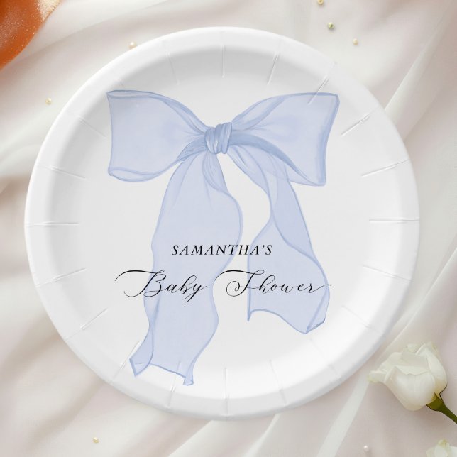 Assiettes En Carton Invitation Baby shower Boy Boy Bleu (Créateur téléchargé)